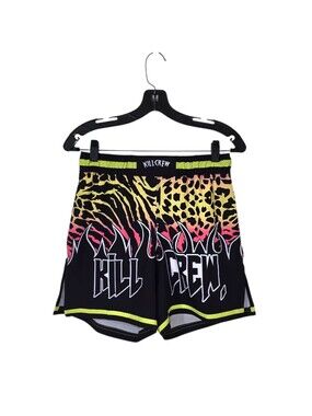 Kill Crew BSEM Fight Shorts Relaxed Cut Yellow Pink Men's Small Waist Muay Thai